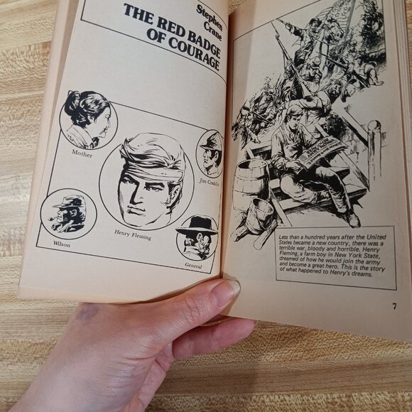 Red Badge of Courage Stephen Crane 1984 B&W Pocket Classics Comic Paperback Vtg - Picture 5 of 6